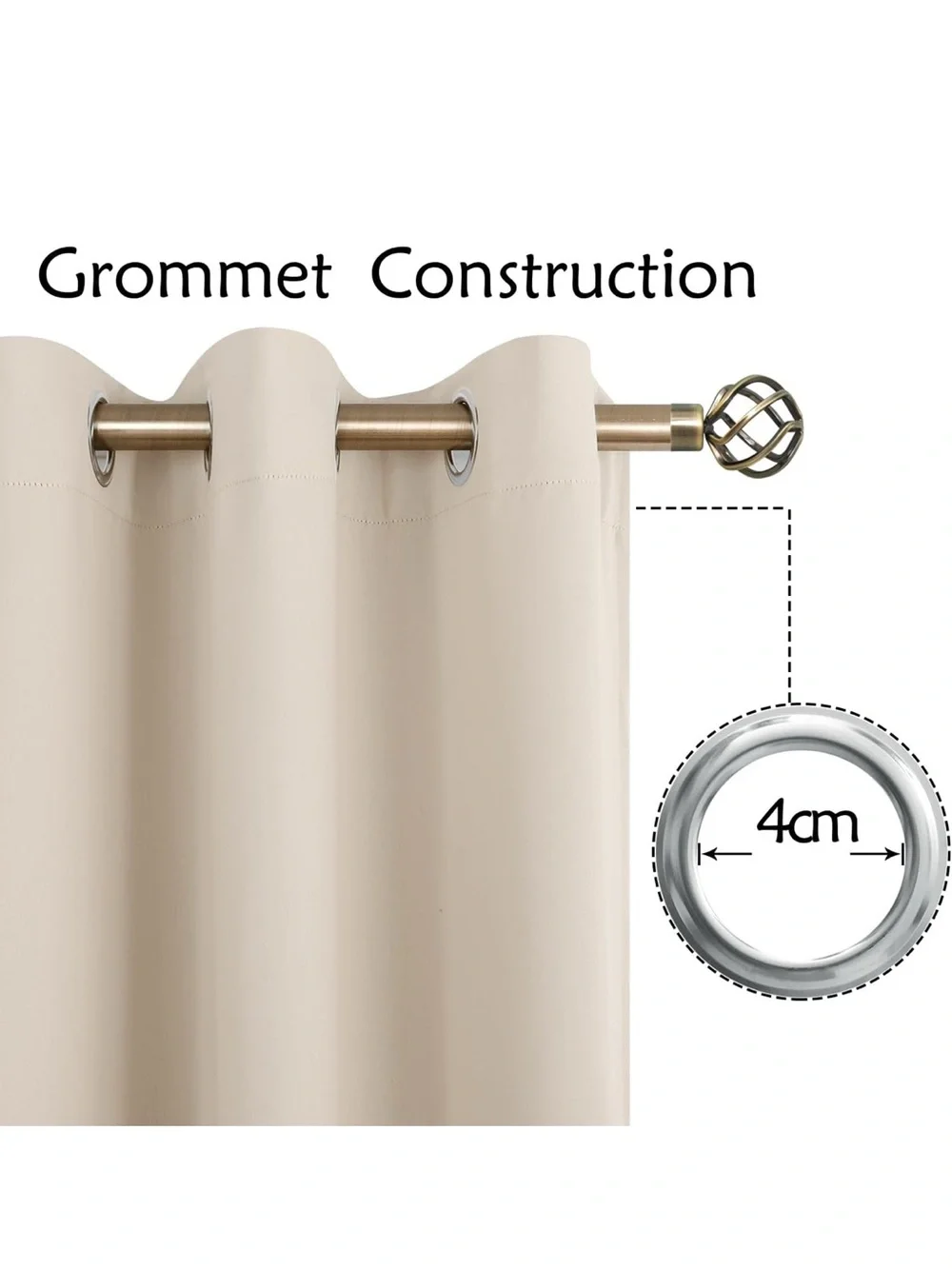 Champagne thermal darkening curtains 52x84” NEW